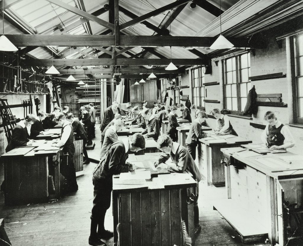 Detail of Handicraft lesson, Hackney Downs School, London, 1911 by Unknown