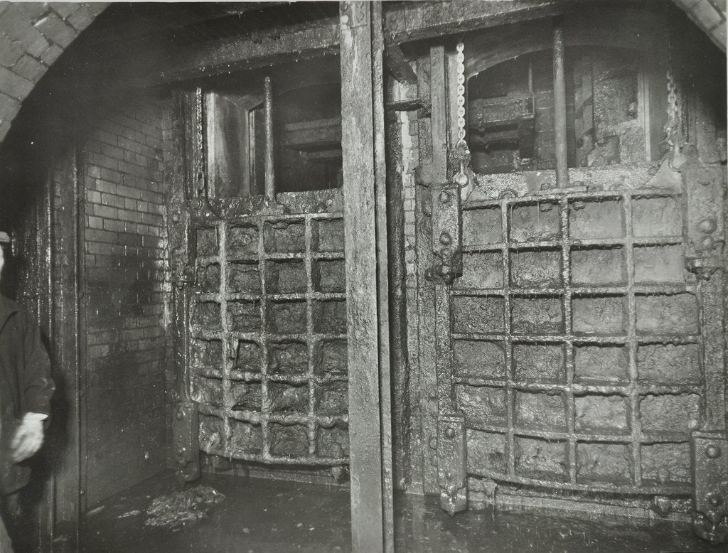 Detail of Sewer sluice gates, London, 1939 by Unknown