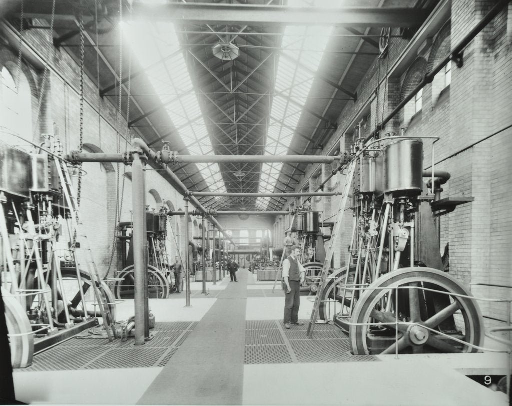 Detail of Interior of engine the house at Crossness Sewage Treatment Works, London, 1894 by Unknown