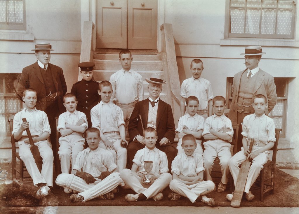 Detail of Cricket team at the Boys Home Industrial School, London, 1900 by Unknown