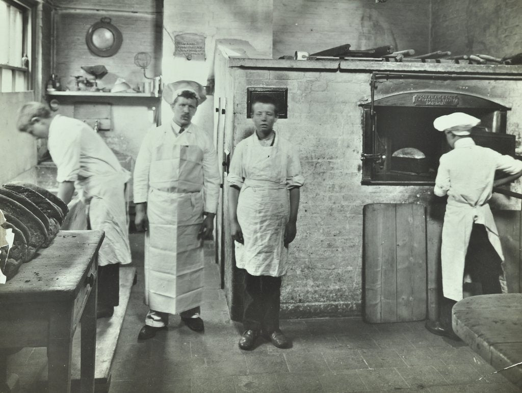 Detail of Boys making bread at Upton House Truant School, Hackney, London, 1908 by Unknown
