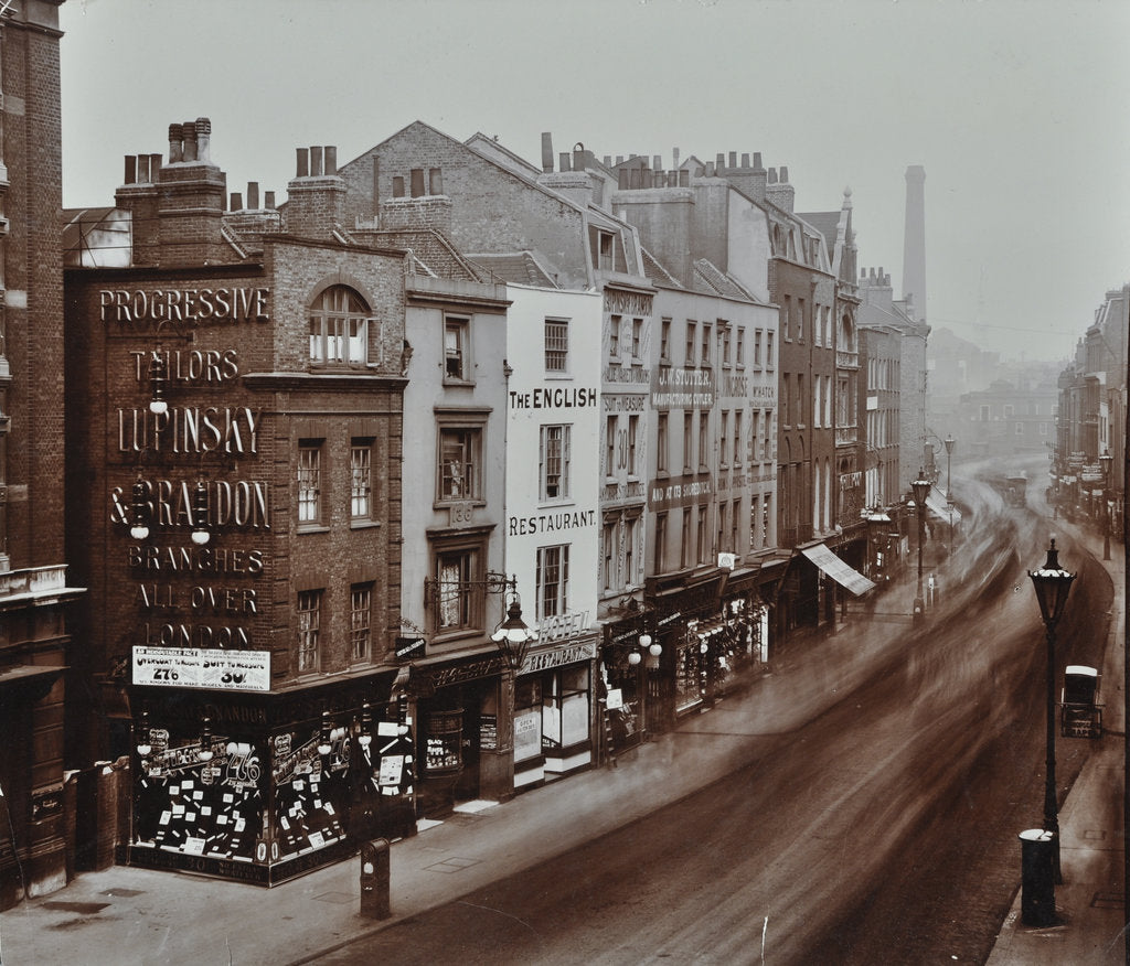 Detail of Shops on Bishopsgate, London, October 1909 by Unknown