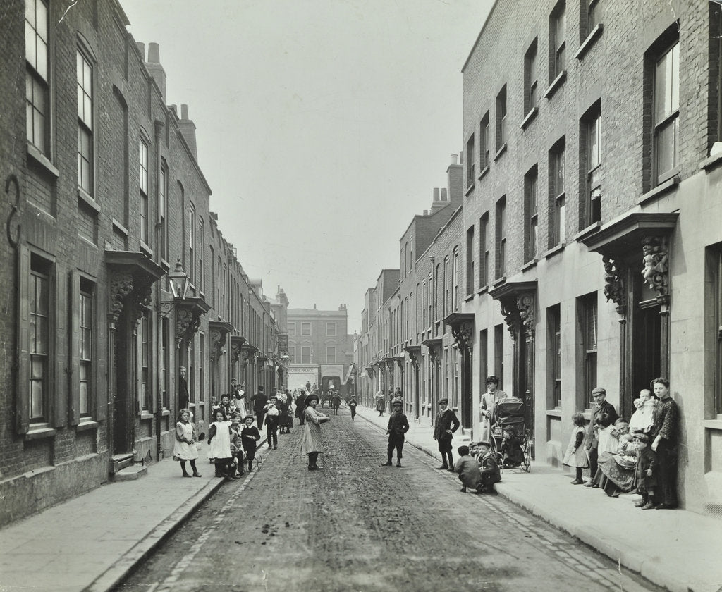 Detail of People in the street, Albury Street, Deptford, London, 1911 by Unknown