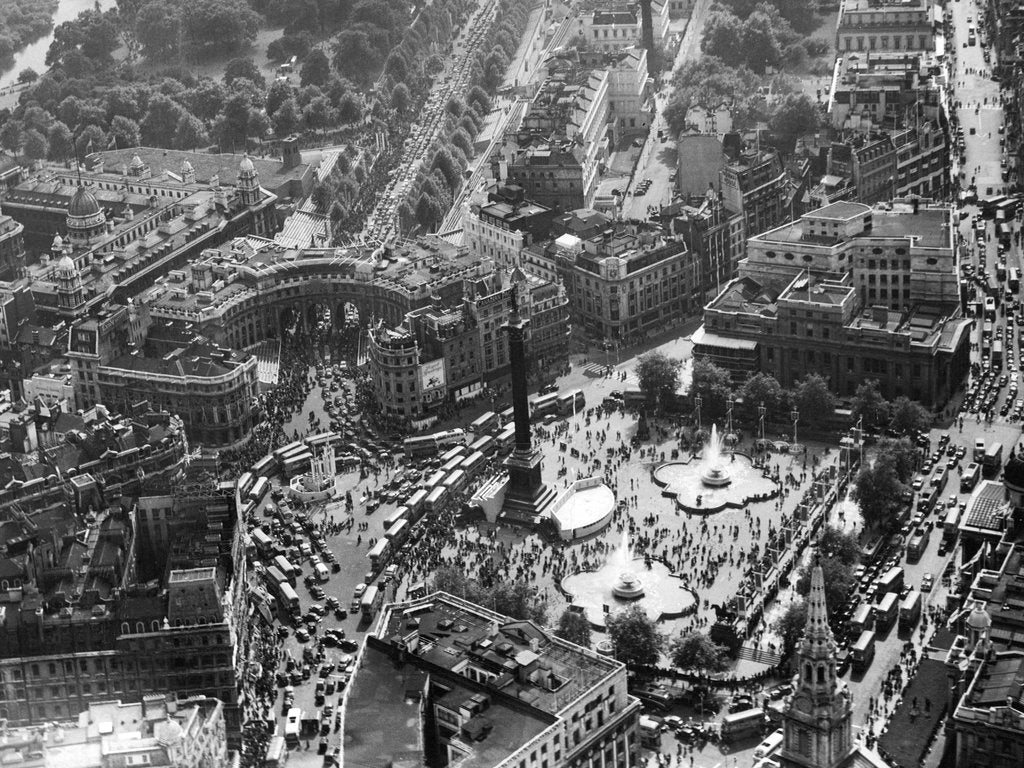 Detail of Trafalgar Square, aerial view by Associated Newspapers