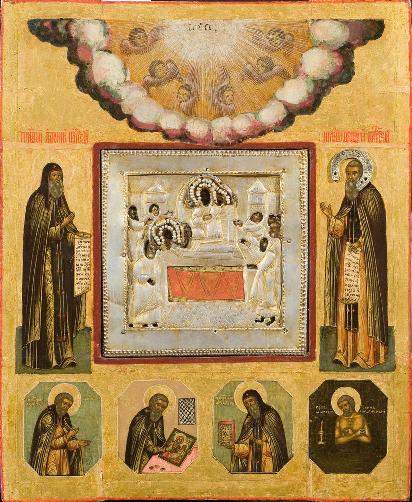 Detail of Venerable Anthony and Theodosius of the Caves, 17th century by Russian icon