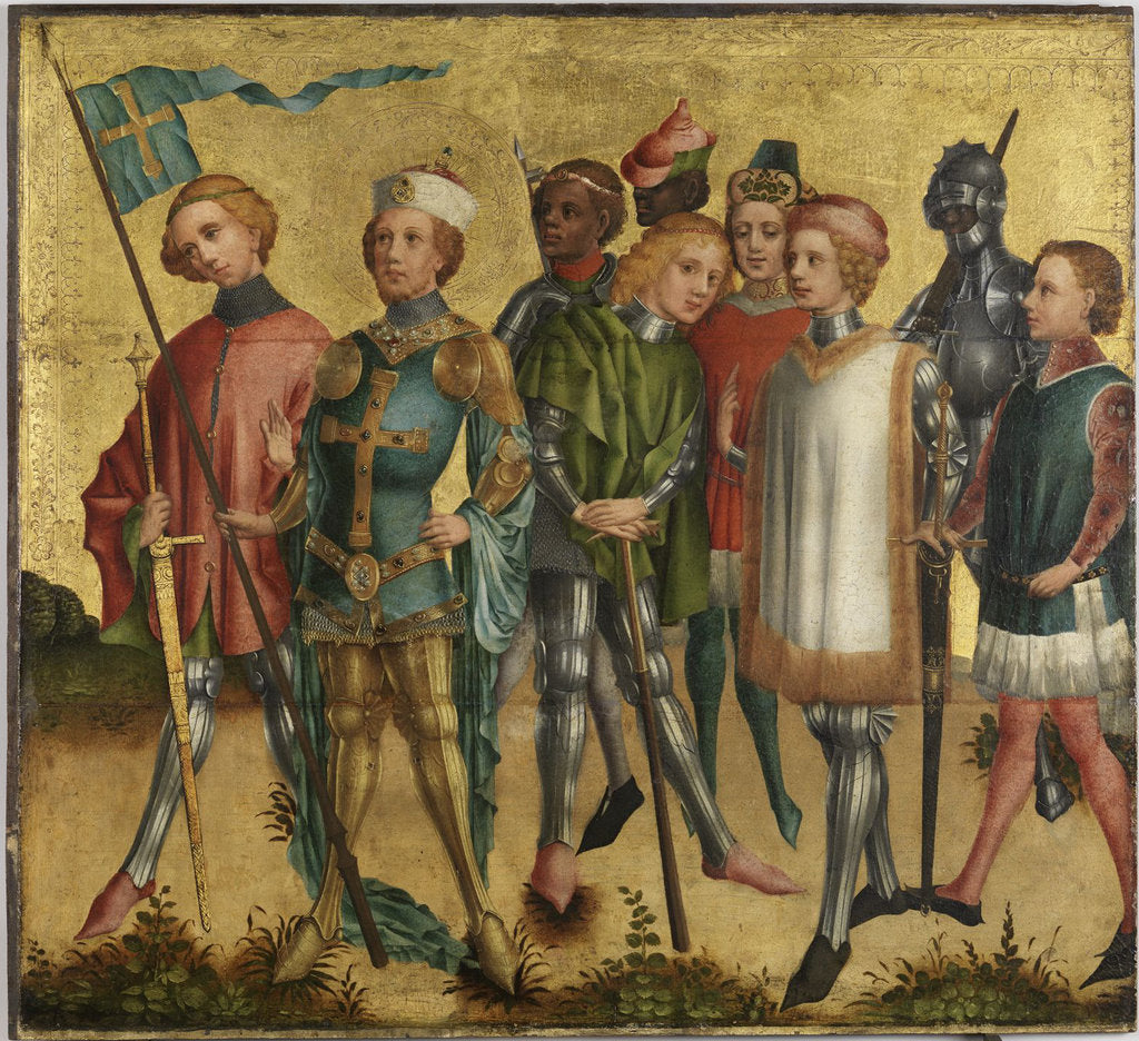 Detail of Saint Gereon of Köln with soldiers, ca 1460 by Master of Cologne
