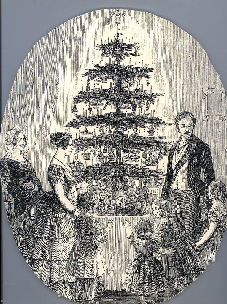 Detail of Christmas with Queen Victoria, Prince Albert, their children and Queen Victorias mother, in 1848 (f by Anonymous