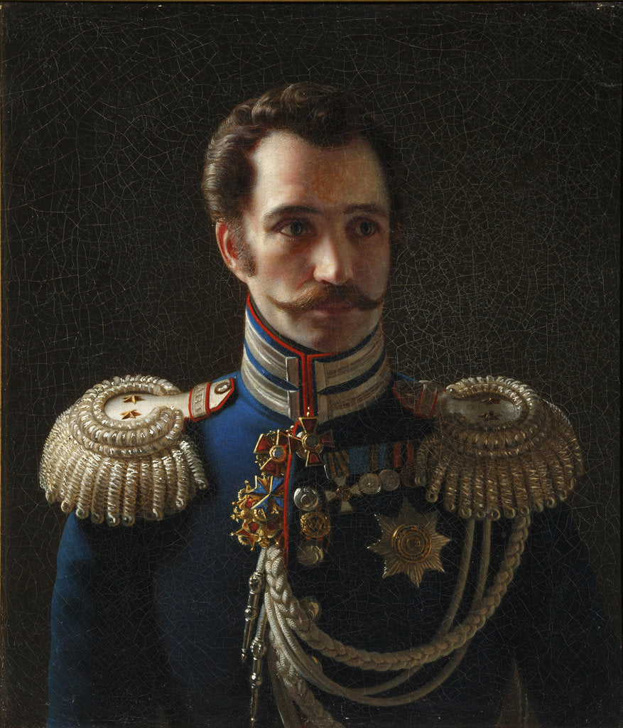 Detail of Portrait of Leonty Vasilievich Dubelt, Chief of Staff of the Corps of Gendarmes, c. 1843 by Alexei Vasilyevich Tyranov