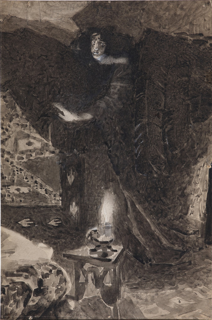 Detail of Illustration to the poem The Demon by Mikhail Lermontov, 1890-1900 by Mikhail Alexandrovich Vrubel