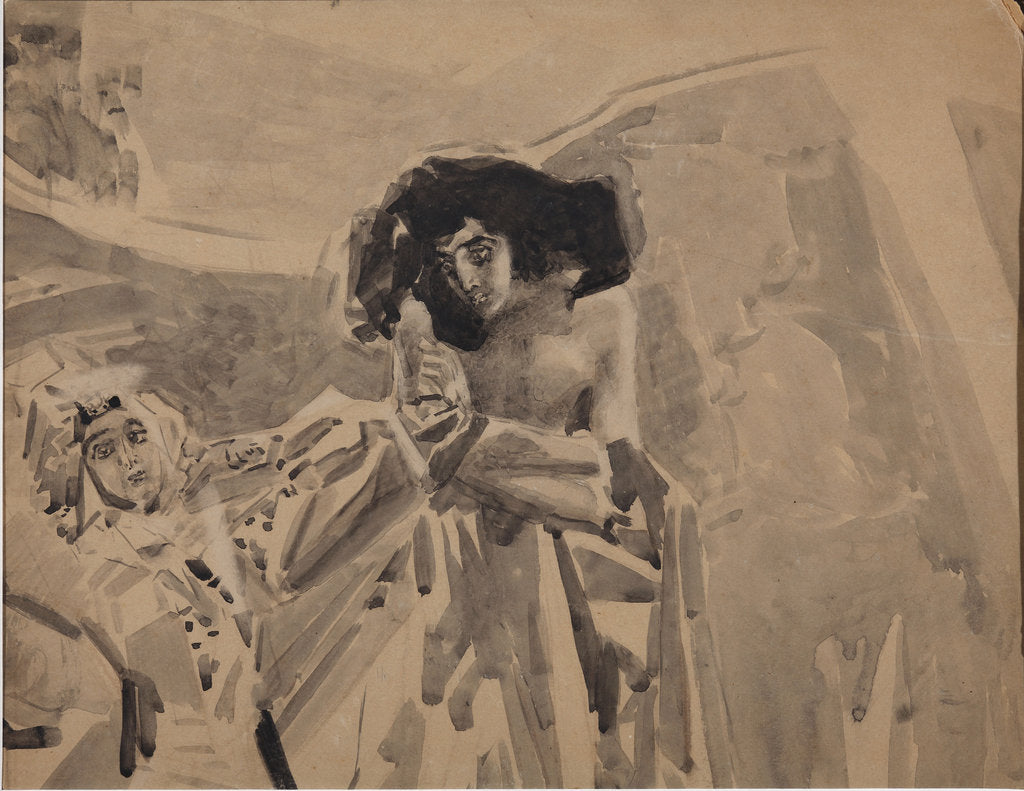 Detail of Tamaras Dance. Illustration to the poem The Demon by Mikhail Lermontov, 1890-1891 by Mikhail Alexandrovich Vrubel
