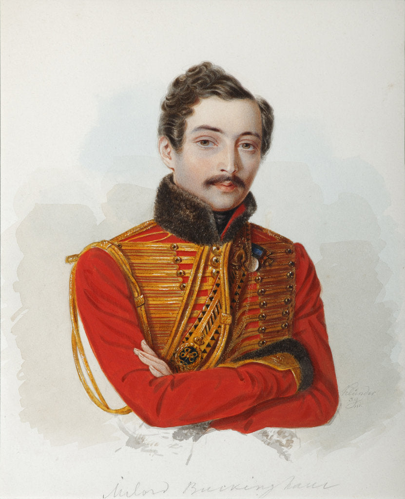 Detail of Portrait of Vladimir Dmitrievich Bakaev, 1839 by Alexander Ivanovich Klünder