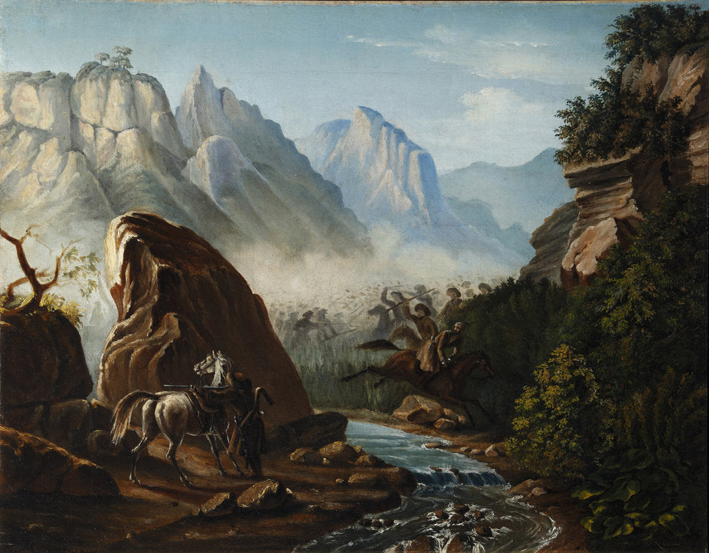 Detail of Firefight in the mountains of Dagestan, 1840-1841 by Mikhail Yuryevich Lermontov