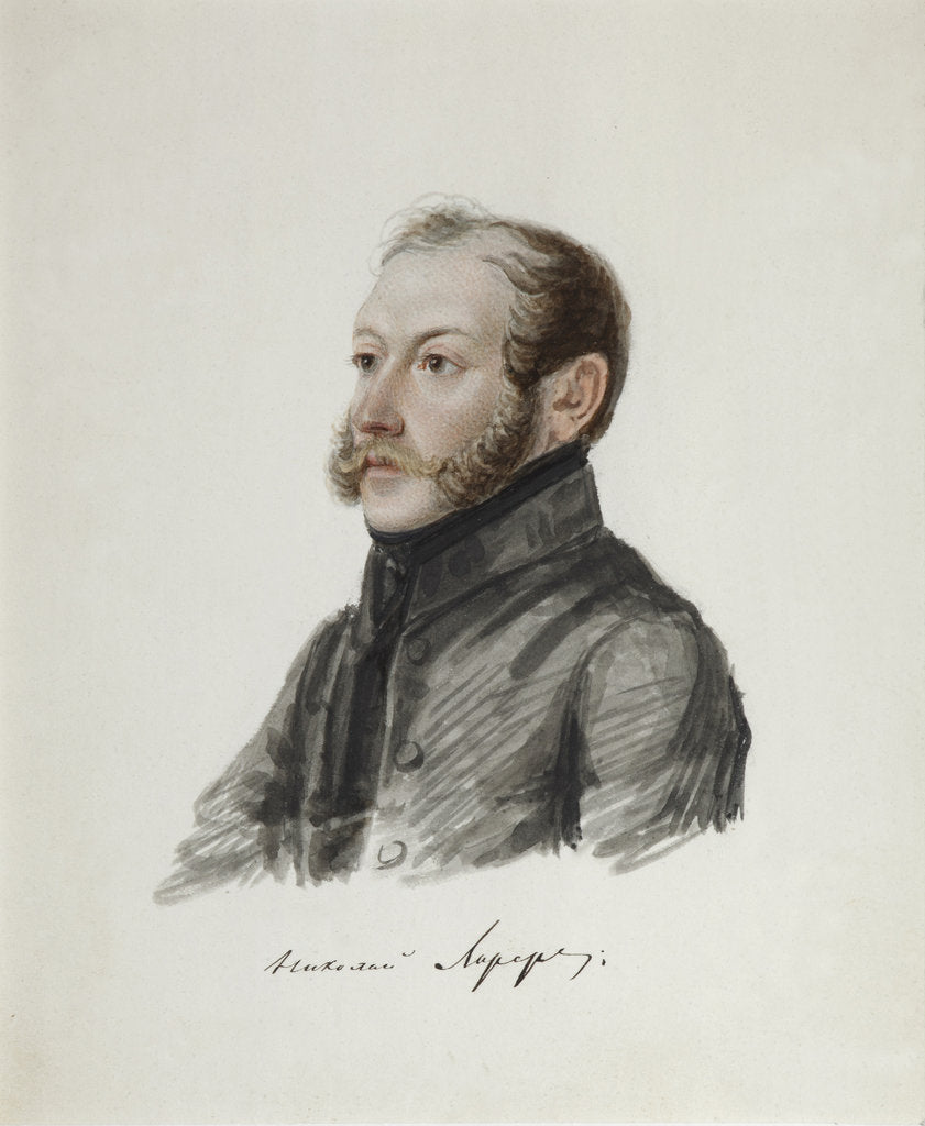 Detail of Portrait of Decembrist Nikolai Lorer, 1832-1833 by Nikolai Alexandrovich Bestuzhev