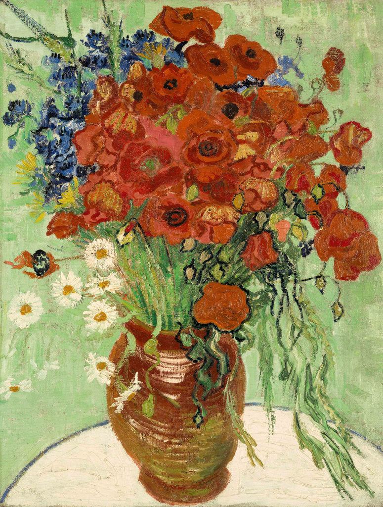 Detail of Still Life, Vase with Daisies and Poppies, 1890 by Vincent van Gogh