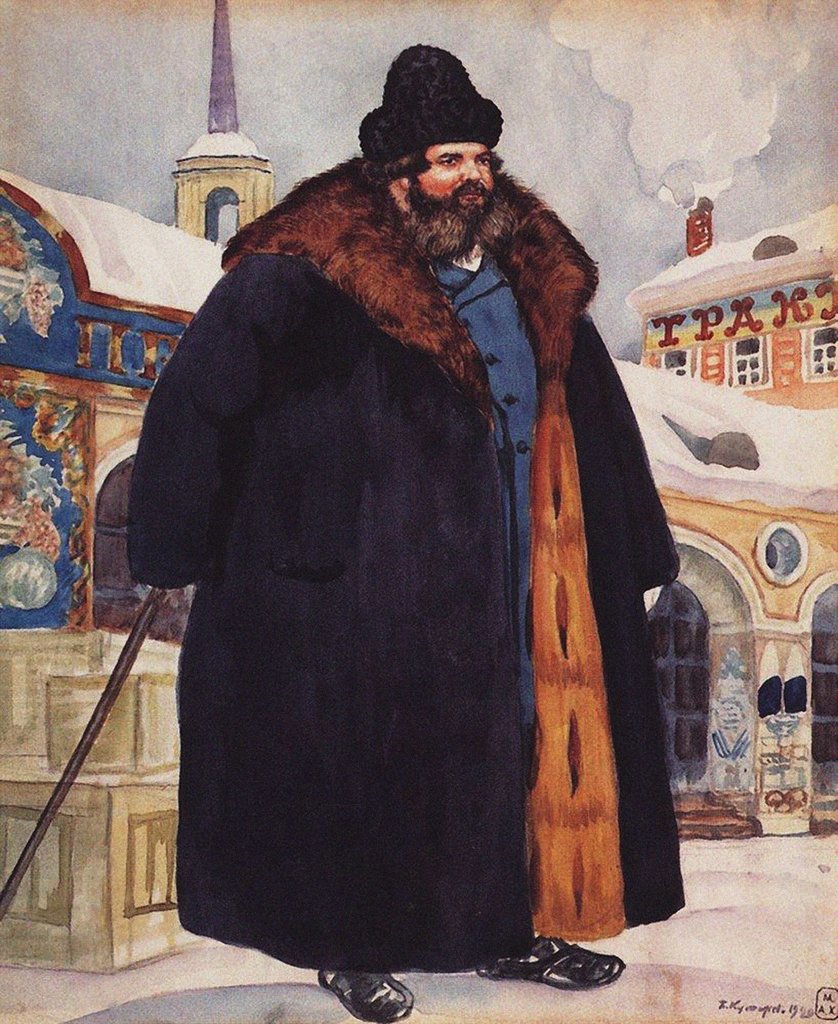Detail of Merchant in a fur coat, 1920 by Boris Michaylovich Kustodiev
