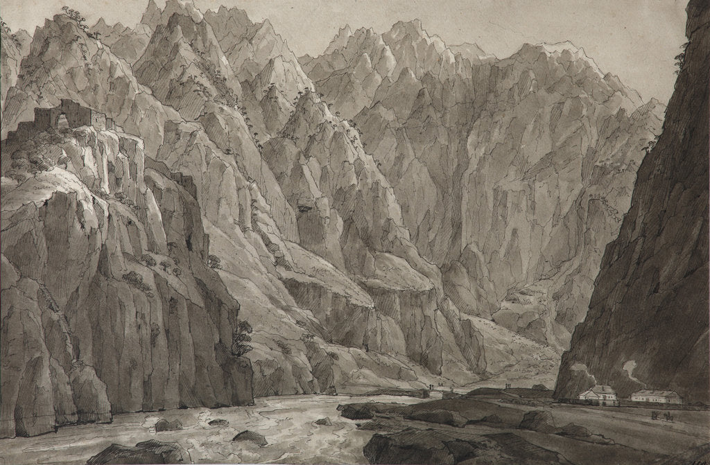 Detail of The Darial Gorge, 1830 by Nikanor Grigoryevich Chernetsov