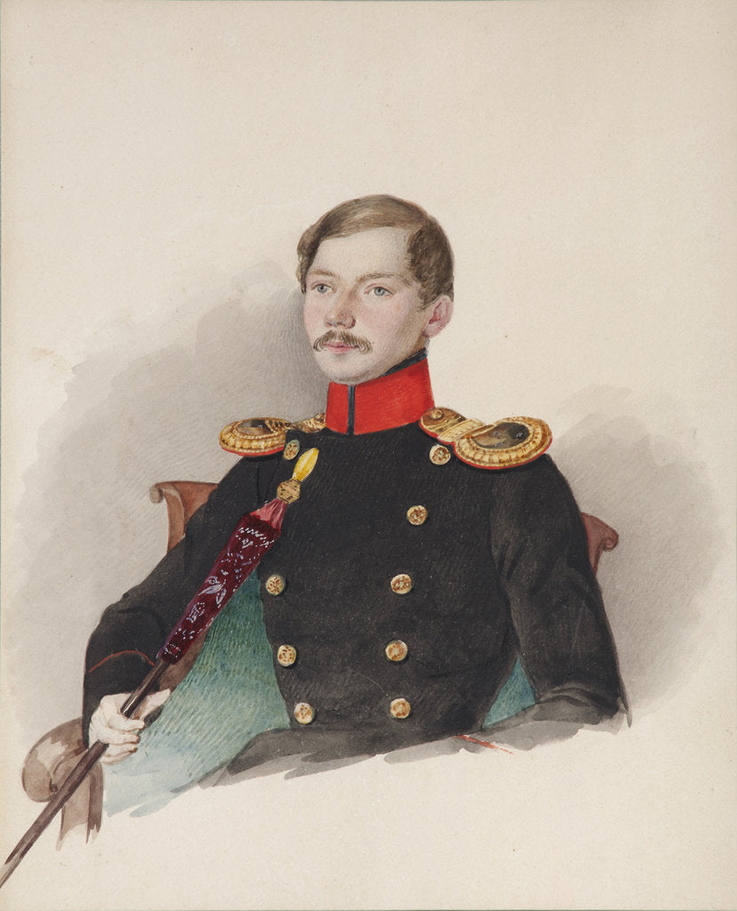 Detail of Portrait of Vasily Vasilievich Engelhardt, 1839-1840 by Alexander Ivanovich Klünder