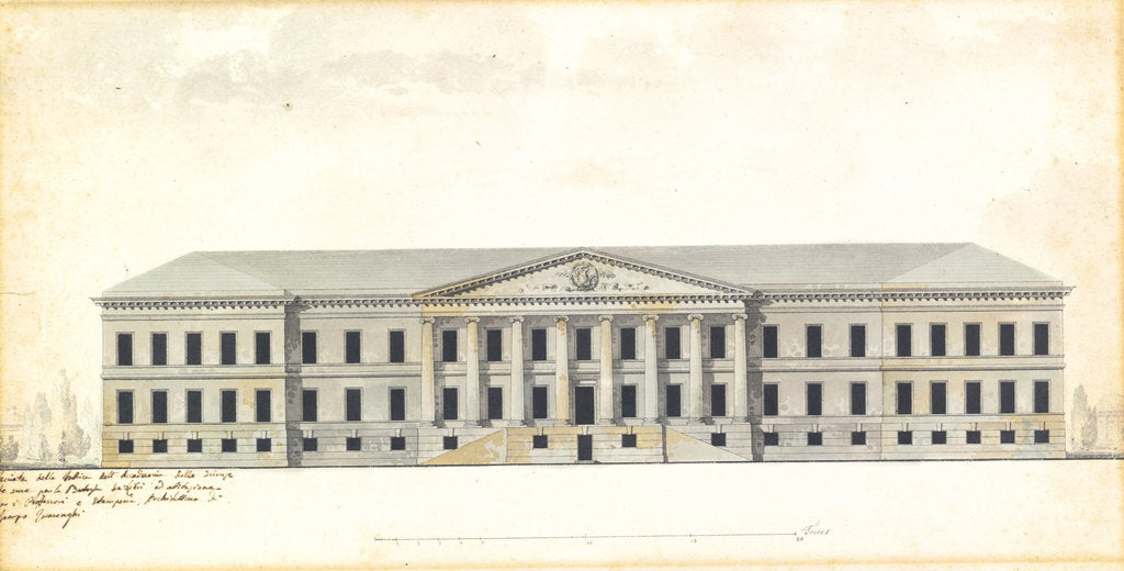 Detail of Elevation of the the facade of the Academy of Science in St. Petersburg by Giacomo Antonio Domenico Quarenghi