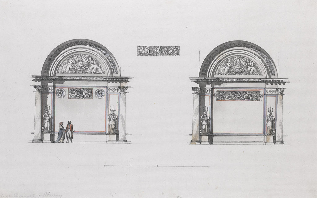 Detail of Design for the Sheremetev palace, Ostankino, c. 1796 by Giacomo Antonio Domenico Quarenghi