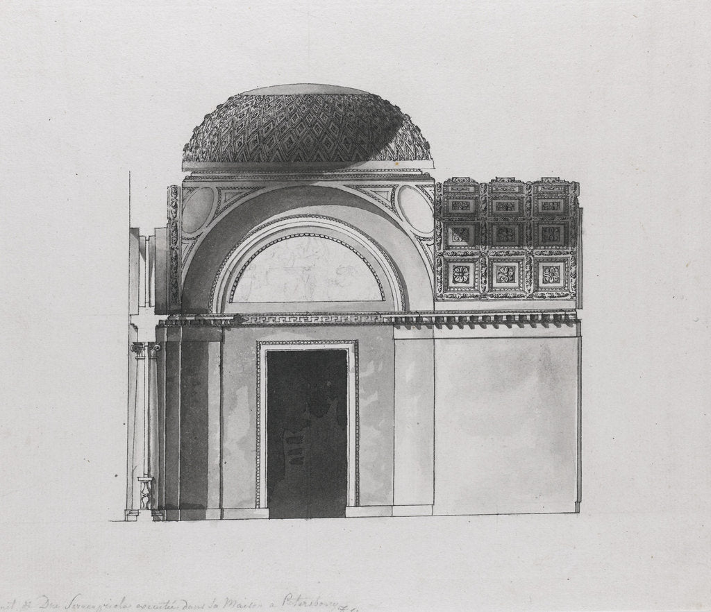 Detail of Cabinet Design for the Duke of Serracapriola in Petersburg by Giacomo Antonio Domenico Quarenghi