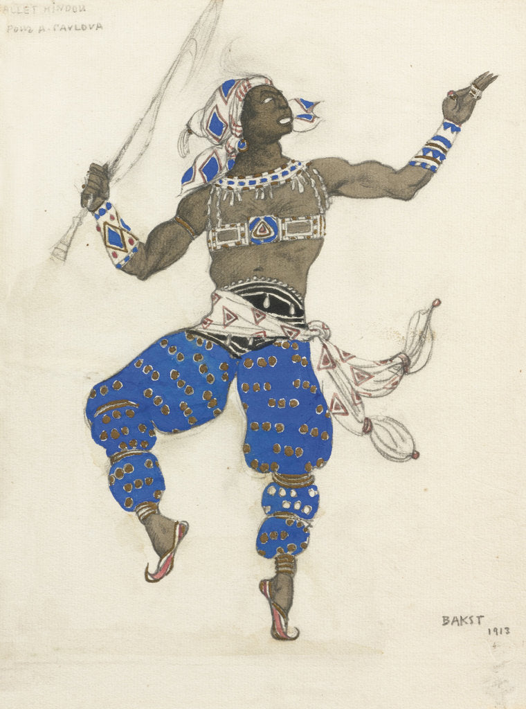 Detail of Costume design for the ballet Oriental Fantasy (Ballet Hindu), 1913 by Léon Bakst