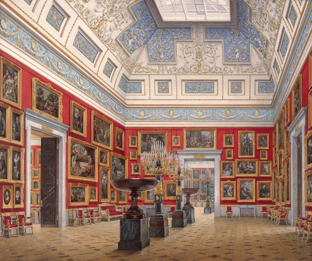 Detail of Interiors of the New Hermitage. The Room of Flemish painting, 1854 by Eduard Hau