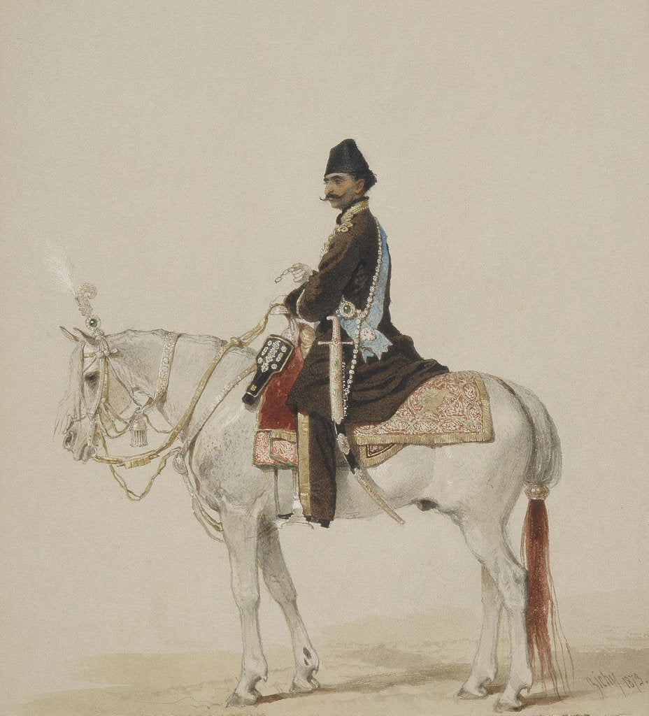 Detail of Equestrian Portrait of Naser al-Din Shah Qajar, 1873 by Mihály Zichy