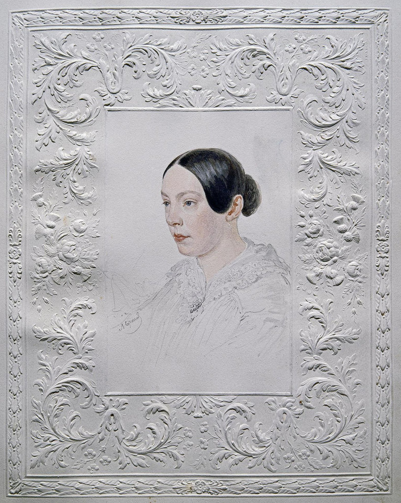 Detail of Portrait of Adelaida Alexandrovna Senkovskaya, née Baroness von Rahl, End 1840s by Alexander Pavlovich Briullov
