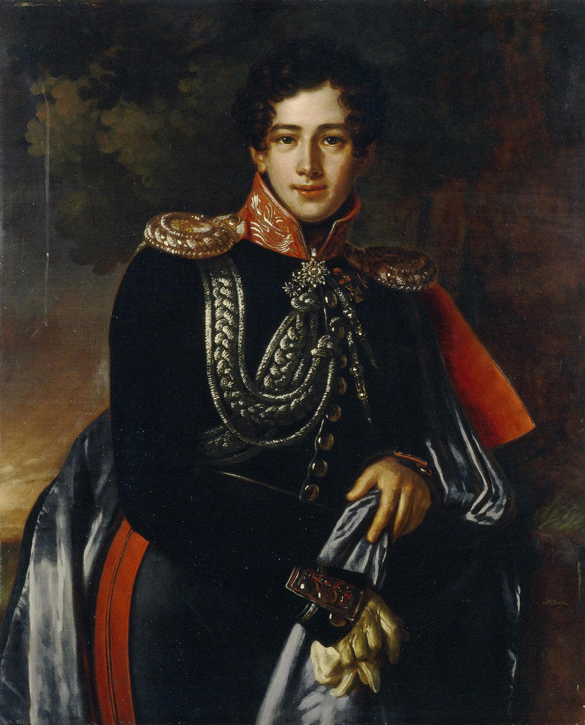 Detail of Portrait of Count Nikolay Alexandrovich Samoylov, ca 1825 by Benois Charles Mitoire
