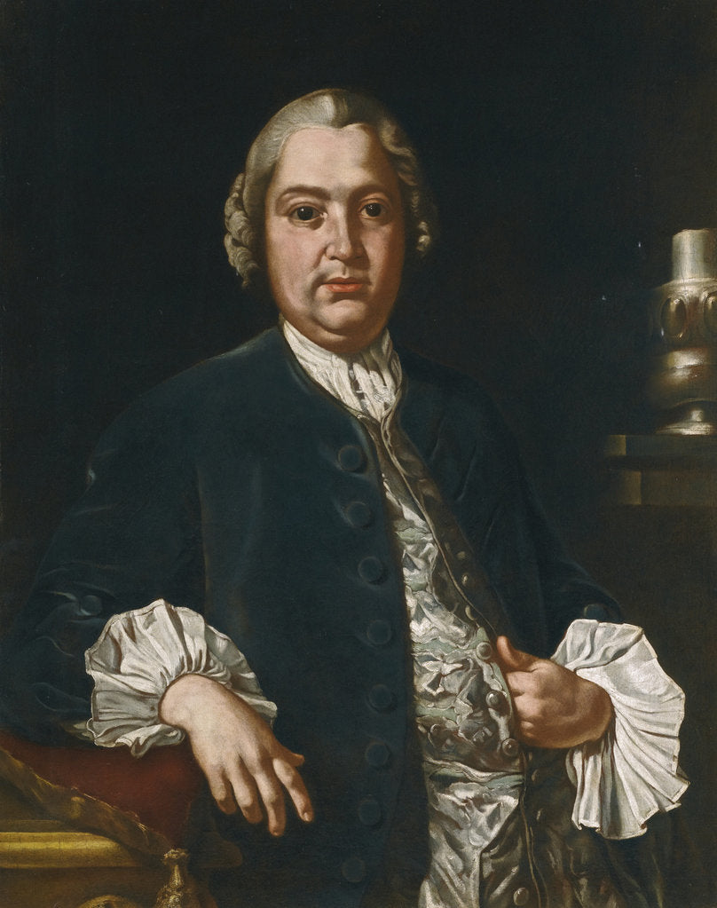 Detail of Portrait of the composer Niccolò Jommelli by Giuseppe Bonito