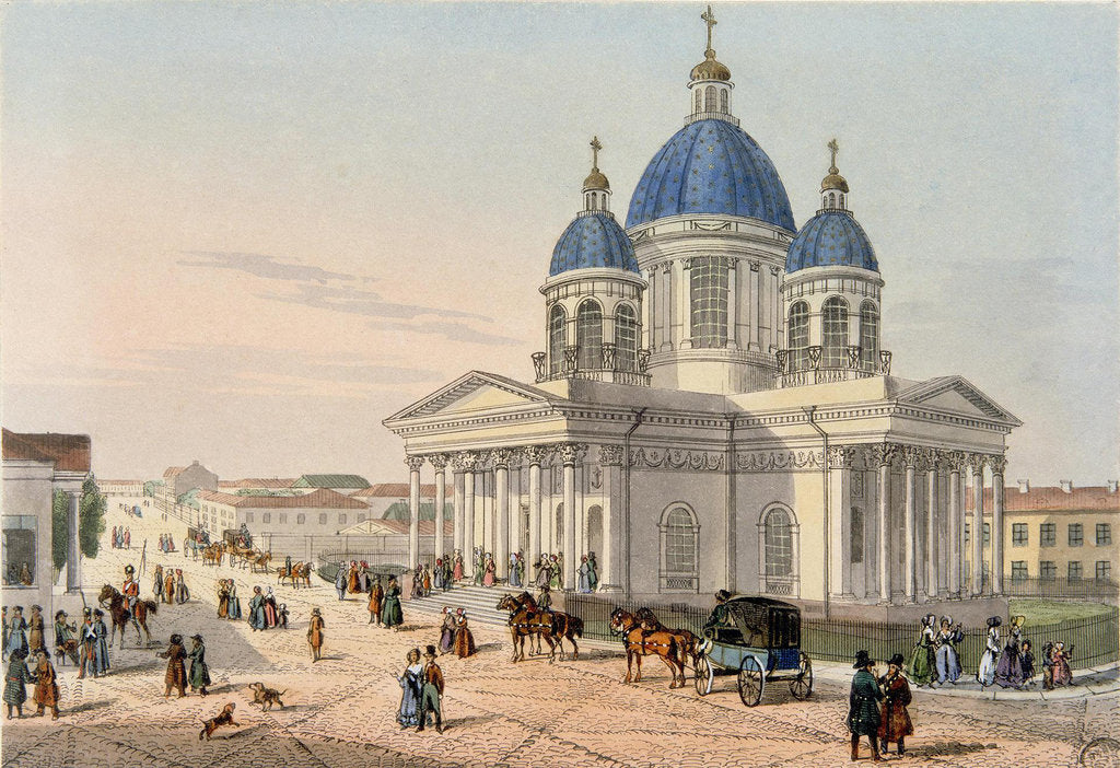Detail of The Trinity Cathedral of the Izmailovsky Regiment in Saint Petersburg, 1836 by Karl Petrovich Beggrov