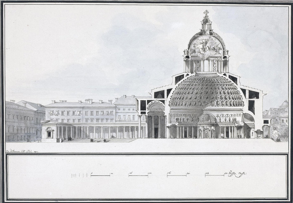 Detail of The Kazan Cathedral in Saint Petersburg, 1800 by Jean François Thomas de Thomon