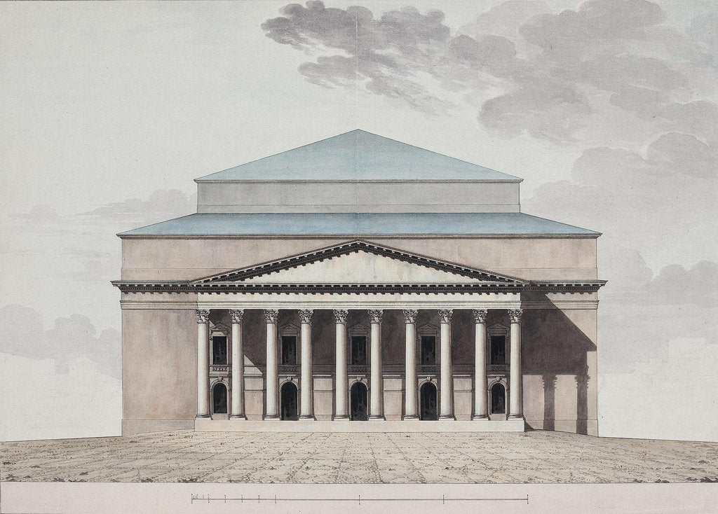 Detail of Facade of the Saint Petersburg Imperial Bolshoi Kamenny Theatre, 1803-1804 by Jean François Thomas de Thomon