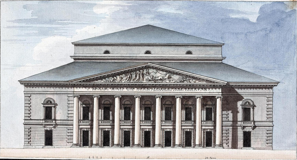 Detail of Facade of the Saint Petersburg Imperial Bolshoi Kamenny Theatre, 1802 by Jean François Thomas de Thomon