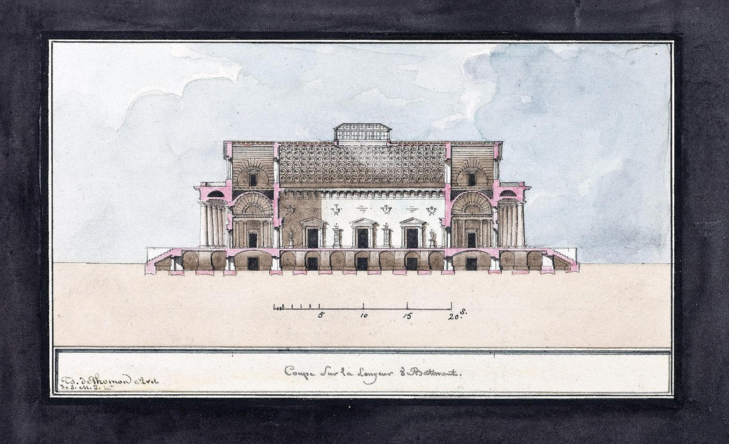 Detail of Design of the Stock Exchange Building in Saint Petersburg, 1804 by Jean François Thomas de Thomon