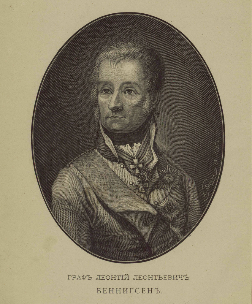 Detail of Portrait of Count Levin (Leonty) August Theophil von Bennigsen by Anonymous