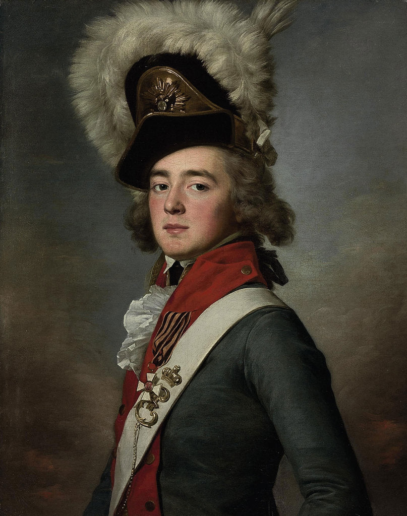 Detail of Portrait of Count Valerian Aleksandrovich Zubov, 1791-1792 by Jean Louis Voille