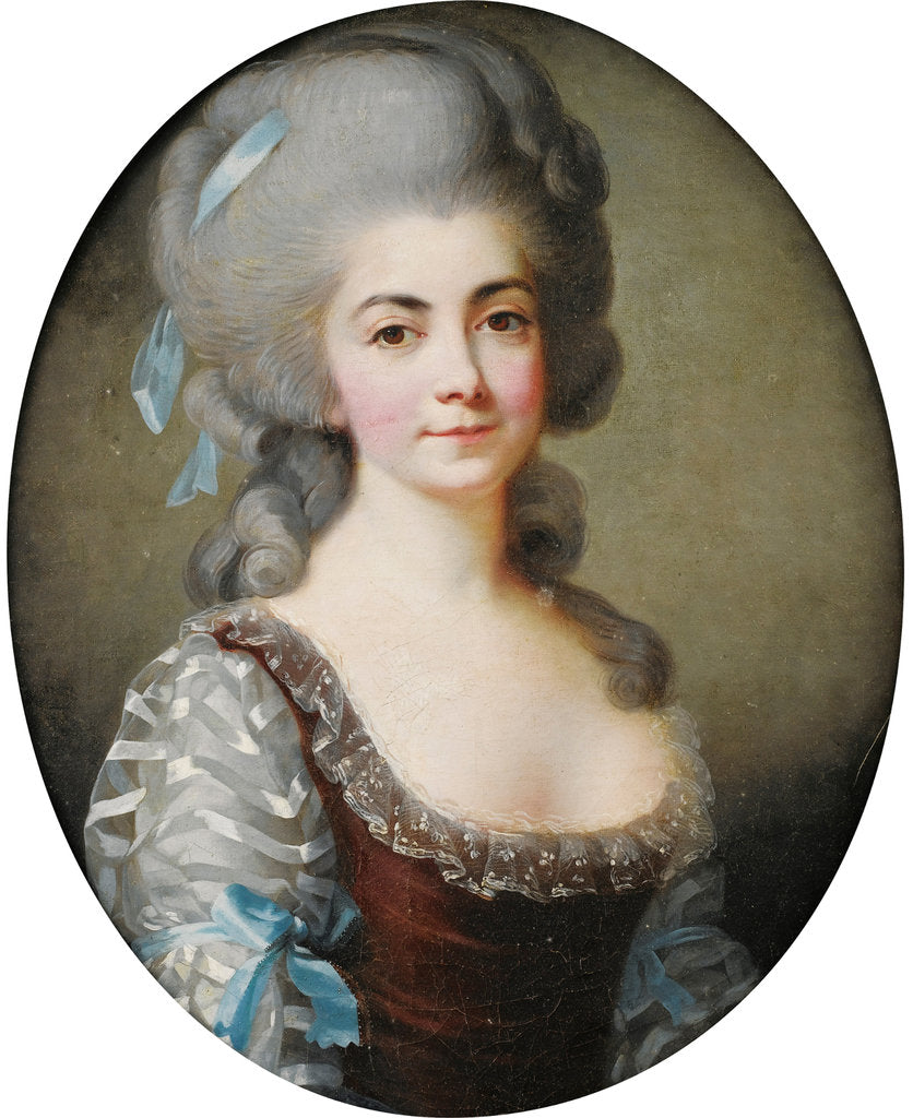 Detail of Portrait of the opera singer Antoinette Saint-Huberty, c. 1780 by Marie Louise Elisabeth Vigée-Lebrun