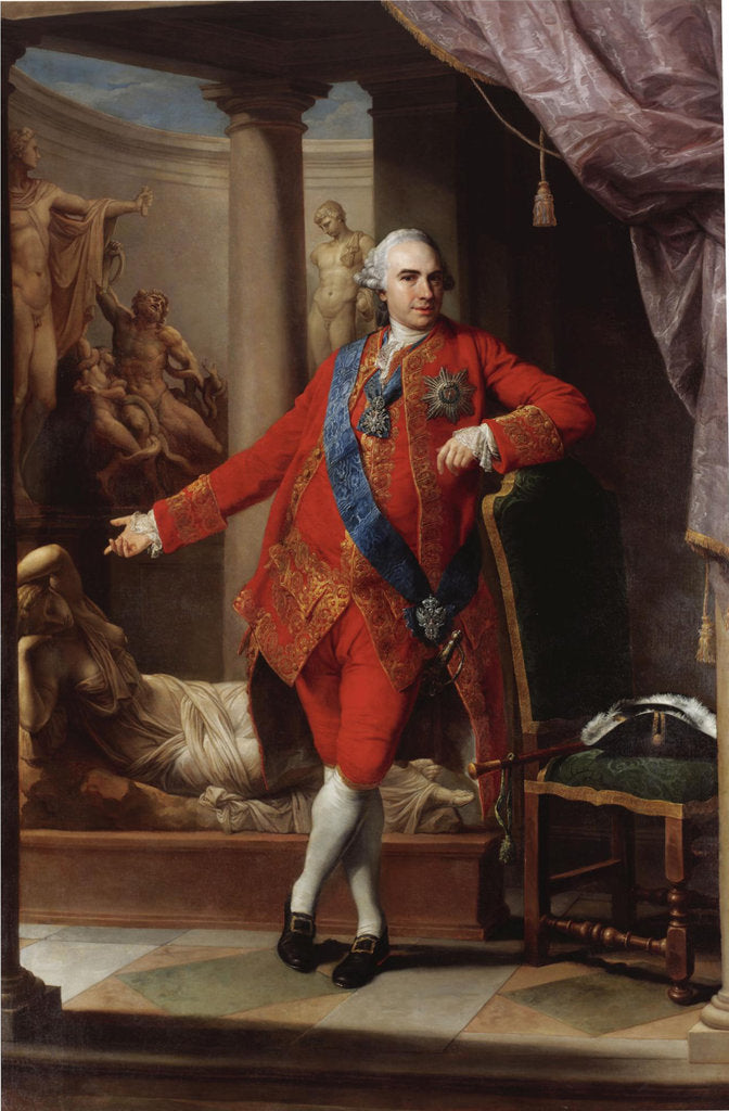 Detail of Portrait of Count Kirill Razumovsky, the last Hetman of Ukraine, 1766 by Pompeo Girolamo Batoni