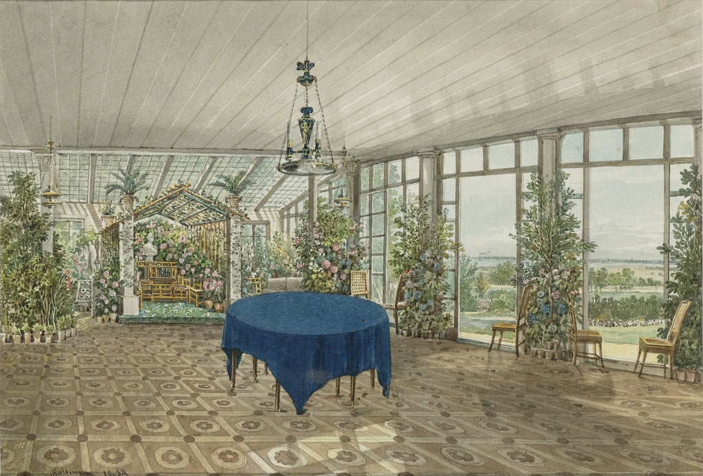 Detail of Winter Garden in the Pavlino Estate of Vielgorsky, 1834 by Karl Ivanovich Kolmann
