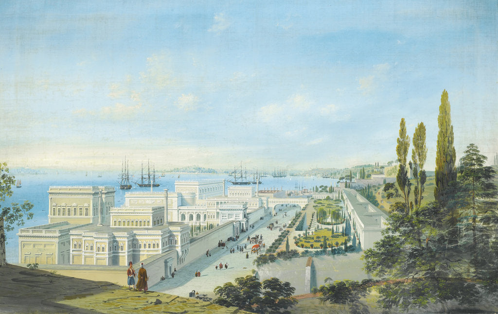 Detail of The Ciragan Palace in Constantinople by Carlo Bossoli