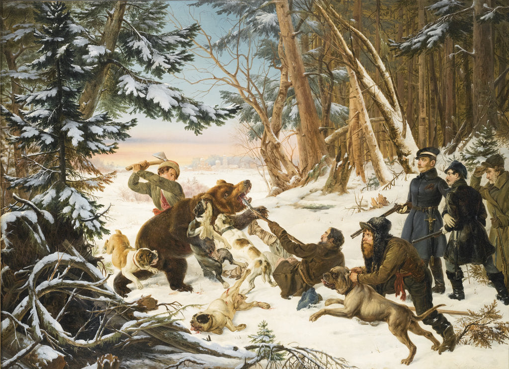 Detail of The Tsarevich Alexander Nikolaevich on a Bear hunt on the Outskirts a Moscow, 1843 by Otto Grashof