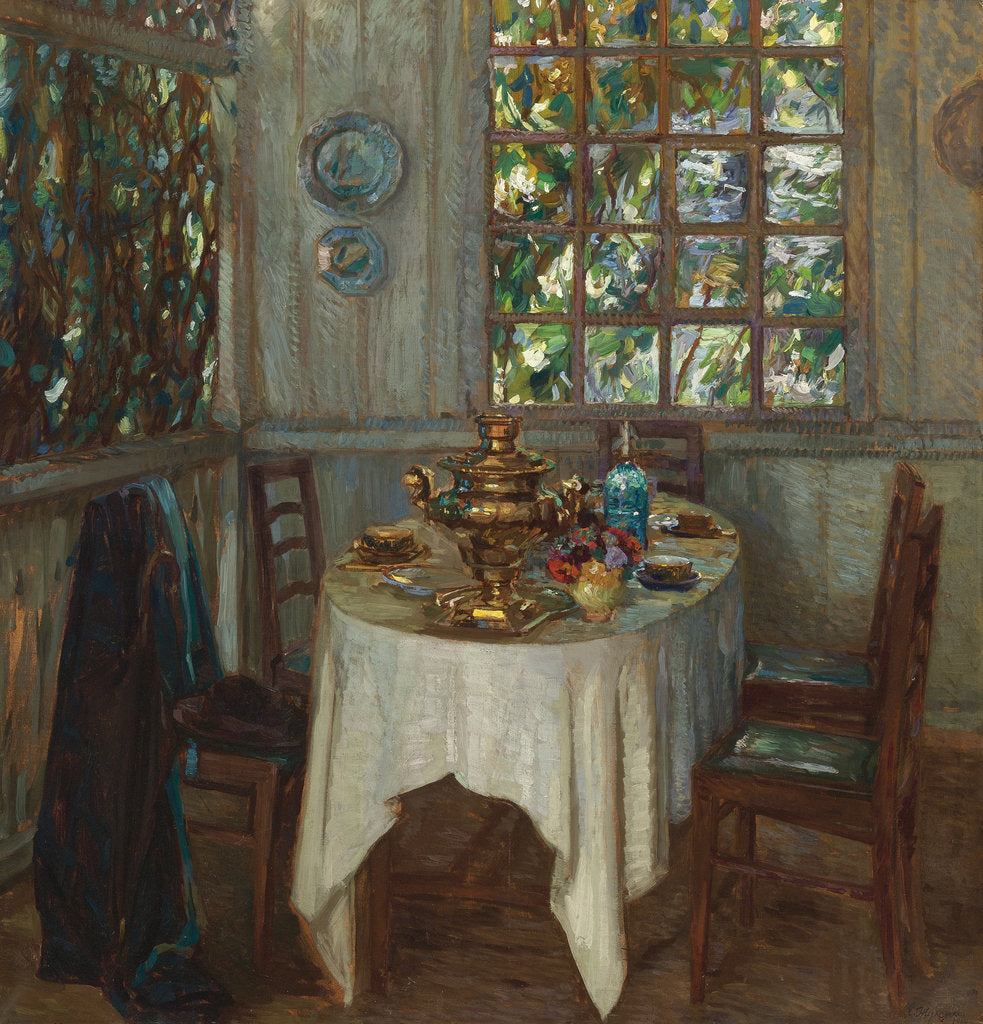 Interior with samovar, 1914 by Stanislav Yulianovich Zhukovsky