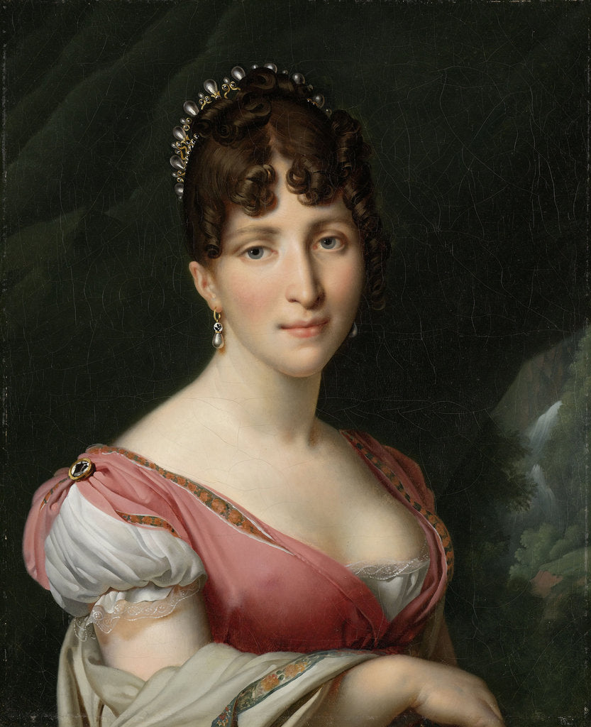 Detail of Portrait of Hortense de Beauharnais, Queen of Holland, ca 1805-1809 by Anne Louis Girodet de Roucy Trioson