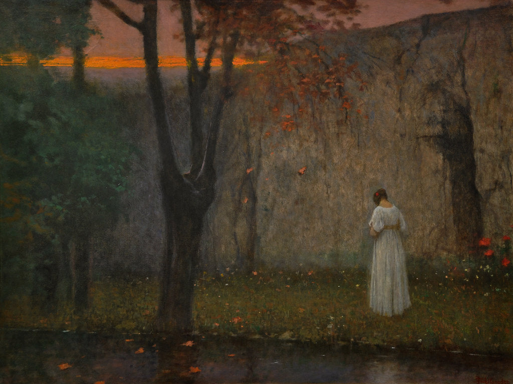 Detail of Autumn dawn, 1910 by Jakub Schikaneder