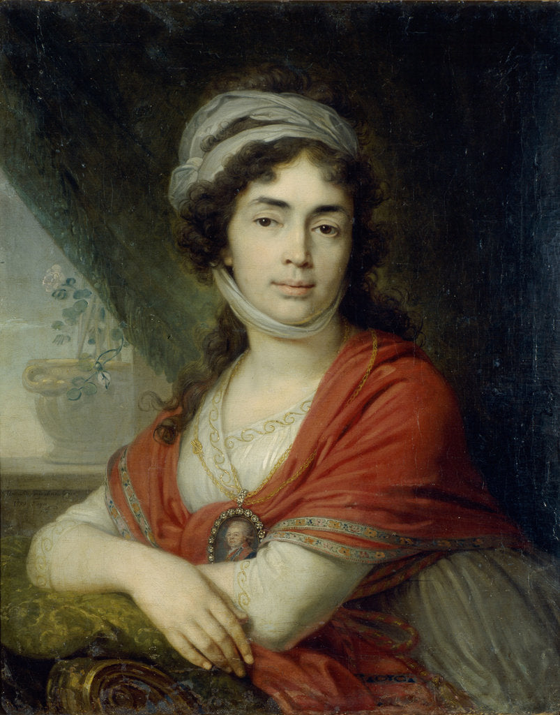 Detail of Portrait of Maria (Marfa) Dmitrievna Dunina, née Norova, 1799 by Vladimir Lukich Borovikovsky