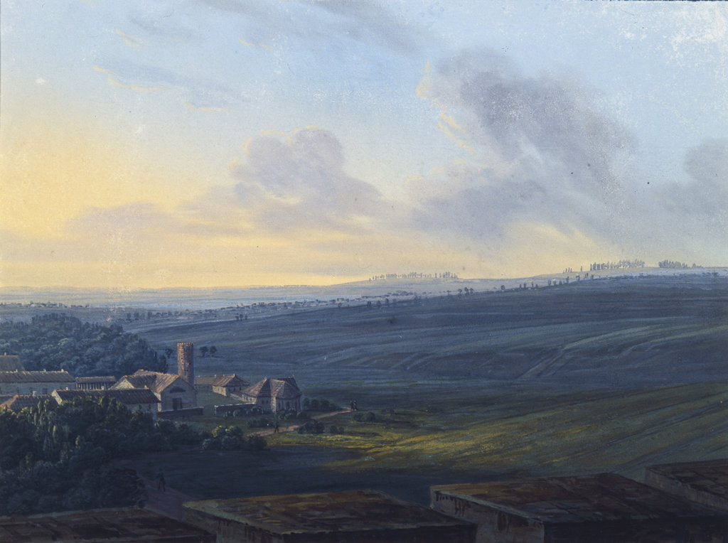 Detail of View of Tsarskoye Selo from the White Tower, after 1826 by Vasily Andreyevich Zhukovsky