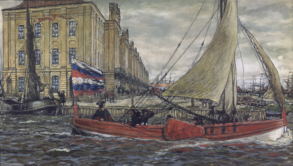 Detail of The Botik of Peter the Great, 1906 by Evgeny Evgenyevich Lanceray