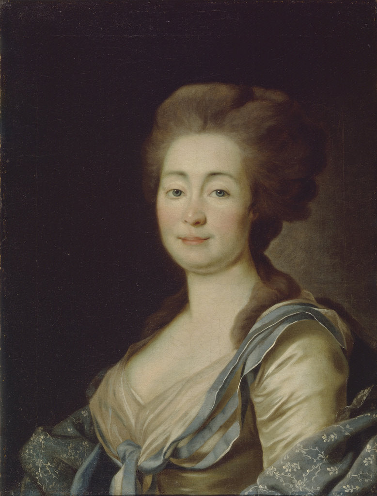Detail of Portrait of Anna Dorothea Louise Schmidt, née Baroness Klossen, c. 1785 by Dmitri Grigorievich Levitsky