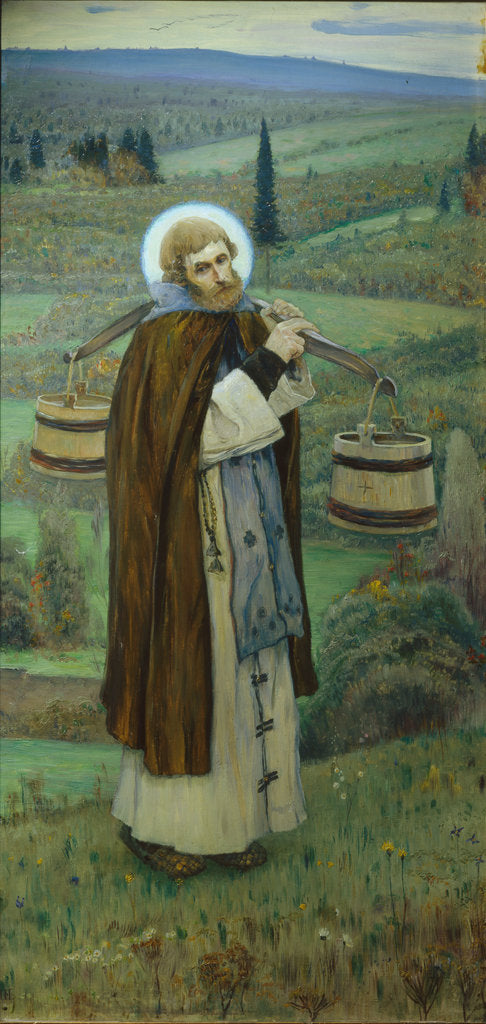 Detail of Saint Sergius labours (Triptych, Left part), 1896 by Mikhail Vasilyevich Nesterov